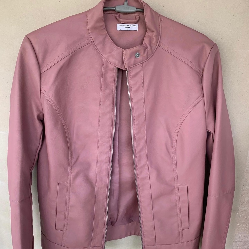 ONLY Pink Leather Jacket - Picture 3 of 6